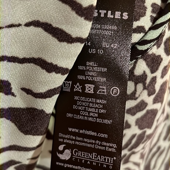 NWT WHISTLES US-SZ 10 GREEN WRAP DRESS ANIMAL PRINT - Picture 10 of 13